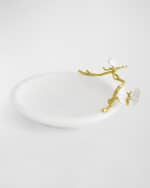 Image 2 of 5: Michael Aram Butterfly Ginkgo White & Gold Trinket Dish