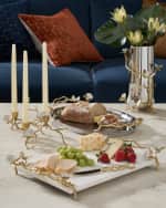 Image 2 of 6: Michael Aram Butterfly Ginkgo White & Gold Cheeseboard With Spreader