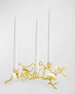 Image 5 of 7: Michael Aram Butterfly Ginkgo White & Gold Low Candleholders