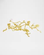 Image 1 of 7: Michael Aram Butterfly Ginkgo White & Gold Low Candleholders
