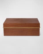 Image 2 of 3: AERIN Classic Croc-Embossed Leather Large Box