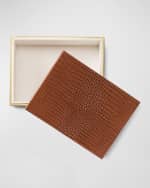 Image 3 of 3: AERIN Classic Croc-Embossed Leather Large Box