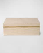 Image 2 of 3: AERIN Classic Croc-Embossed Leather Large Box