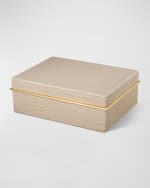 Image 1 of 3: AERIN Classic Croc-Embossed Leather Large Box