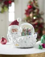Image 2 of 2: Christopher Radko Crescent Santa Village Snowglobe