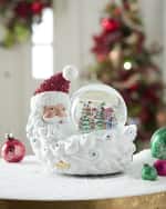 Image 1 of 2: Christopher Radko Crescent Santa Village Snowglobe