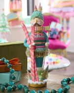 Image 1 of 2: Glitterville Here We Come a Waffling Bronson Nutcracker Tabletop Figure, 17"