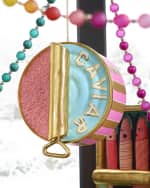 Image 1 of 2: Glitterville Blue and Pink Caviar Display Hanging Decor, 12"