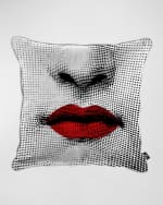 Image 2 of 2: Fornasetti Kiss Cushion, 20" Square