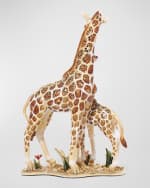 Image 4 of 6: Jay Strongwater Mother and Baby Giraffe Tabletop Object