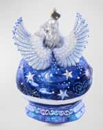 Image 2 of 5: Jay Strongwater Night Angel Glass Christmas Ornament 