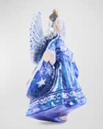 Image 4 of 5: Jay Strongwater Night Angel Glass Christmas Ornament 