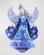 Image 1 of 5: Jay Strongwater Night Angel Glass Christmas Ornament 