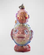 Image 2 of 5: Jay Strongwater Fancy Fish Glass Christmas Ornament 