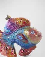 Image 4 of 5: Jay Strongwater Fancy Fish Glass Christmas Ornament 