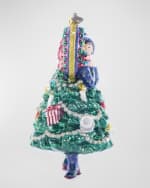 Image 4 of 4: Jay Strongwater Nouveau Christmas Glass Ornament