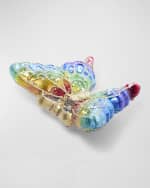 Image 2 of 5: Jay Strongwater Rainbow Butterfly Glass Christmas Ornament