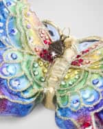 Image 5 of 5: Jay Strongwater Rainbow Butterfly Glass Christmas Ornament