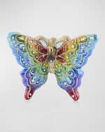 Image 1 of 5: Jay Strongwater Rainbow Butterfly Glass Christmas Ornament