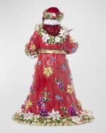 Image 5 of 5: Jay Strongwater Floral Santa 14K Gold-Plated and Crystal Figure