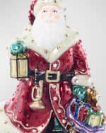 Image 3 of 6: Jay Strongwater Bountiful Santa Glass Christmas Ornament