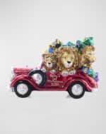 Image 1 of 5: Jay Strongwater Baby's First Ride Glass Christmas Ornament 