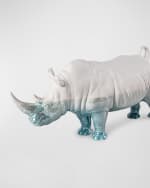 Image 2 of 5: Lladro White Rhino Underwater Sculpture
