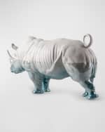 Image 3 of 5: Lladro White Rhino Underwater Sculpture