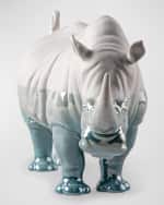 Image 4 of 5: Lladro White Rhino Underwater Sculpture
