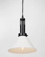 Image 1 of 5: Four Hands Aldis 13" Pendant Light, Black/White