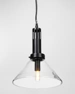 Image 2 of 5: Four Hands Aldis 13" Pendant Light, Black/Clear