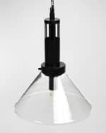 Image 3 of 5: Four Hands Aldis 13" Pendant Light, Black/Clear