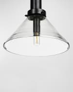 Image 4 of 5: Four Hands Aldis 13" Pendant Light, Black/Clear