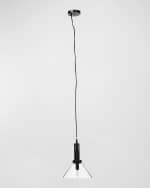 Image 5 of 5: Four Hands Aldis 13" Pendant Light, Black/Clear