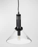 Image 1 of 5: Four Hands Aldis 13" Pendant Light, Black/Clear