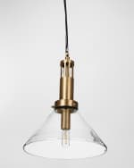 Image 2 of 5: Four Hands Aldis 13" Pendant Light, Brushed Brass