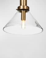 Image 3 of 5: Four Hands Aldis 13" Pendant Light, Brushed Brass