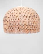 Image 2 of 2: Old World Design Marley Woven Water Hyacinth Pendant Light