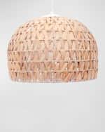 Image 1 of 2: Old World Design Marley Woven Water Hyacinth Pendant Light