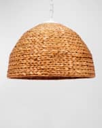 Image 2 of 2: Old World Design Woven Water Hyacinth Maris Pendant Light 