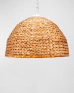 Image 1 of 2: Old World Design Woven Water Hyacinth Maris Pendant Light 