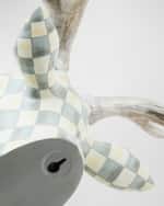 Image 3 of 3: MacKenzie-Childs Sterling Check Small Deer Head Wall Decor