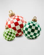 Image 2 of 4: MacKenzie-Childs Light Green Check Tabletop Ornament