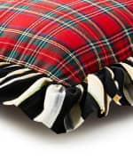 Image 3 of 3: MacKenzie-Childs Tartan Stripe Ruffle Throw Pillow