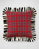 Image 1 of 3: MacKenzie-Childs Tartan Stripe Ruffle Throw Pillow