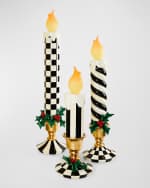 Image 2 of 3: MacKenzie-Childs Courtly Stripe Medium Illuminated Trophy Candle