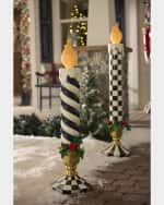 Image 3 of 3: MacKenzie-Childs Courtly Stripe Medium Illuminated Trophy Candle