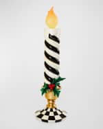 Image 1 of 3: MacKenzie-Childs Courtly Stripe Medium Illuminated Trophy Candle