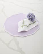 Image 5 of 5: Deborah Rhodes Piped Round Scallop Placemats, Set of 4