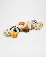 Image 2 of 2: MacKenzie-Childs  Autumnology Check & Stripe Pumpkin Cluster